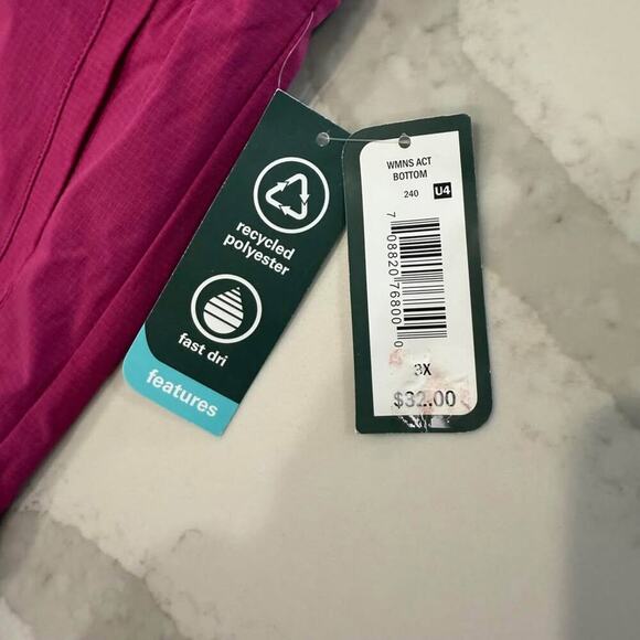 MTA Sport NWT Running Shorts Bike Liner Womens 3X Magenta Cinch Waist Activewear - Picture 9 of 9